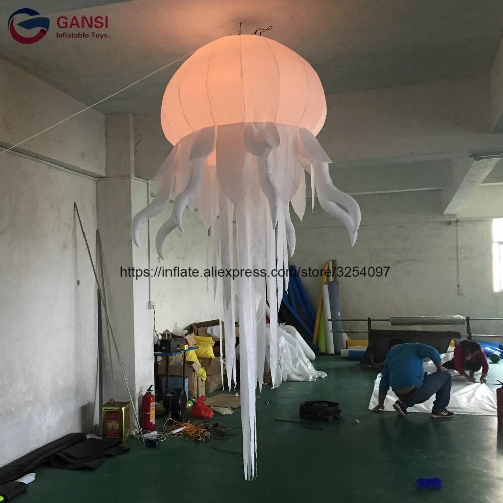 Outdoor Lighting Jellyfish - Meerkleurige charmante opblaasbare led-lichtoctopus, 2,5 m