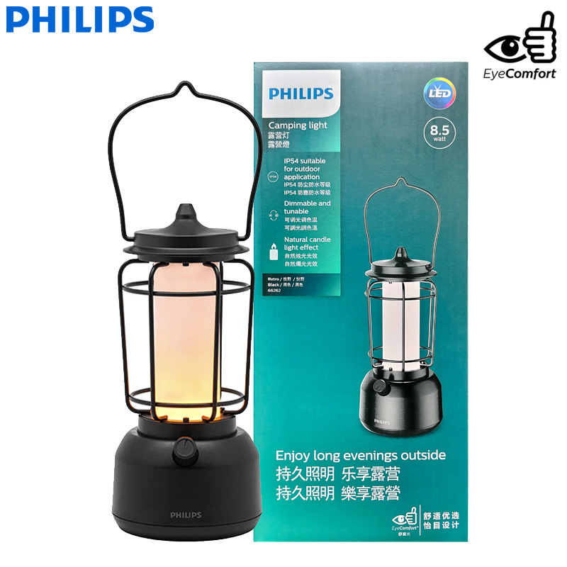Outdoor Lighting Philips - Philips 66262 Retro Campinglantaarn Buitenlamp Dimbaar