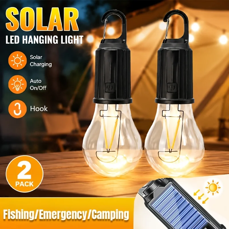 Outdoor Lighting Ideas - LED-campingverlichting op zonne-energie Type-C Oplaadbaar hangend