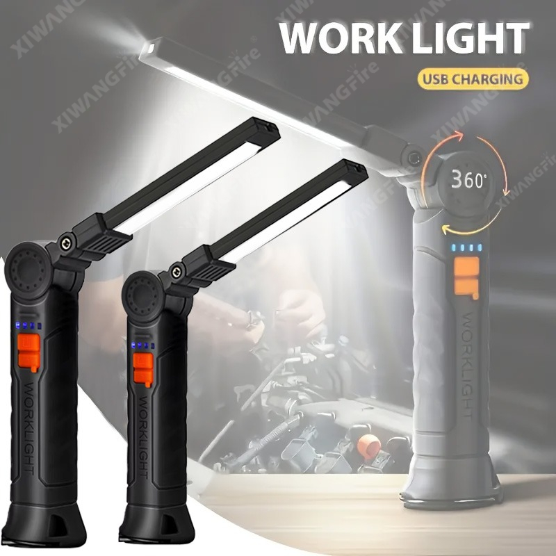 Outdoor Lighting Ideas - Oplaadbare LED-zaklamp Werklamp met magneet en
