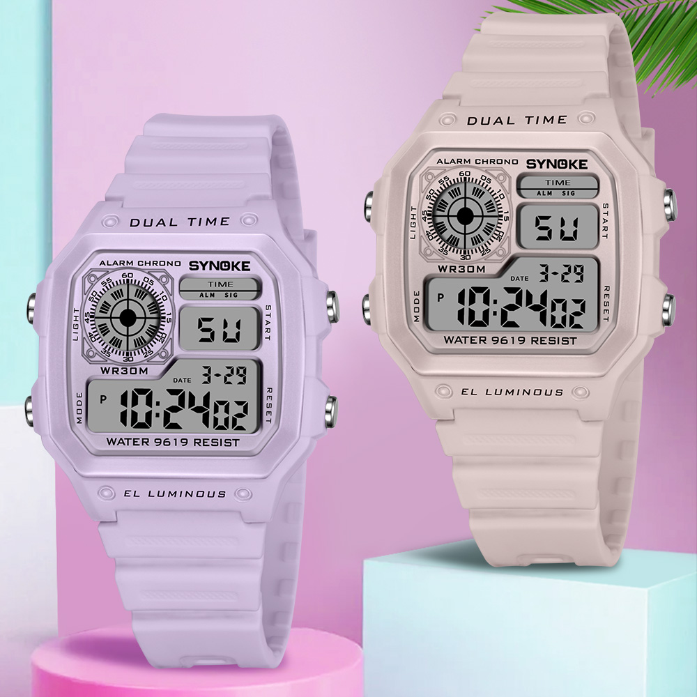Outdoor Lighting Timer - SYNOKE Digitale Horloges Dame Sport Lichtgevend