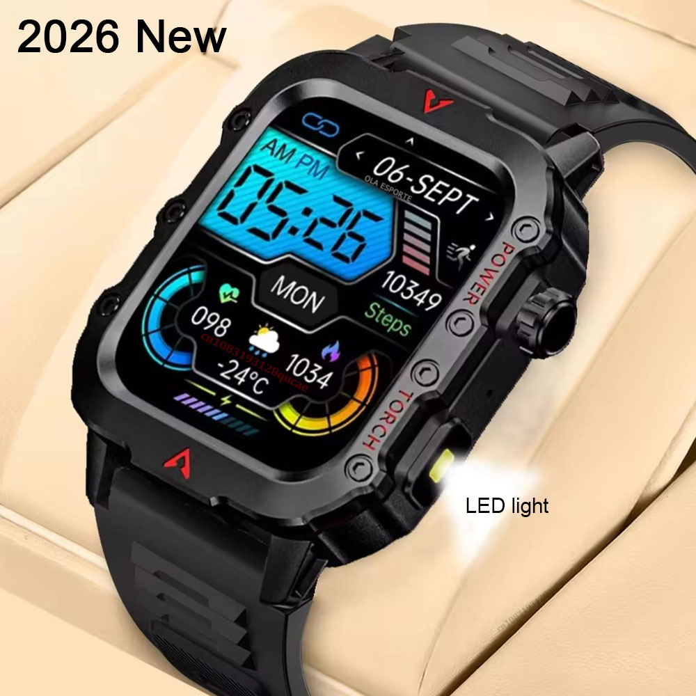 Outdoor Lighting Perspectives - Nieuw Smartwatch voor Heren met LED-zaklamp,