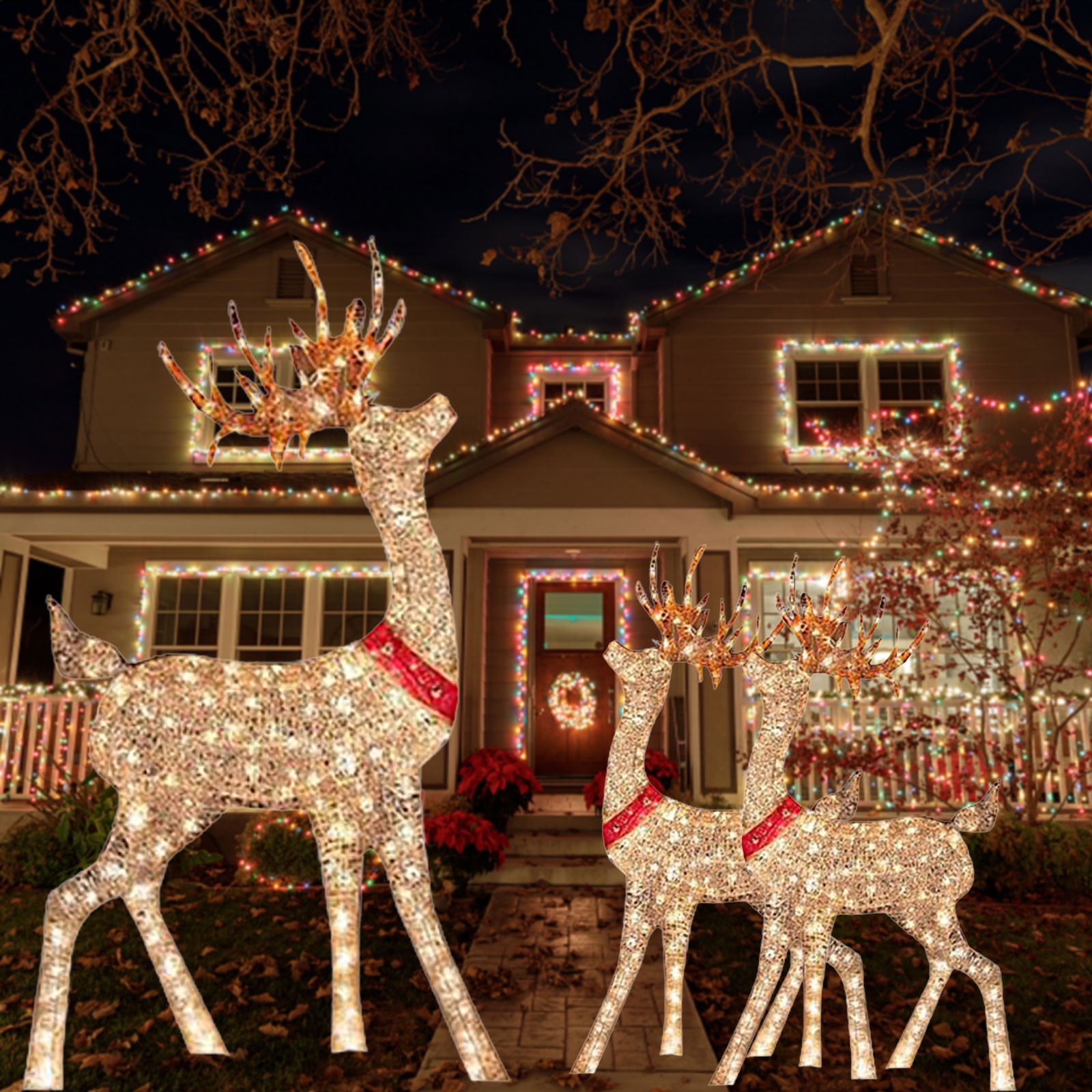Outdoor Lighting Yard Stakes - Verlichte Kerstdecoratie Hert 1 Stuk Winter