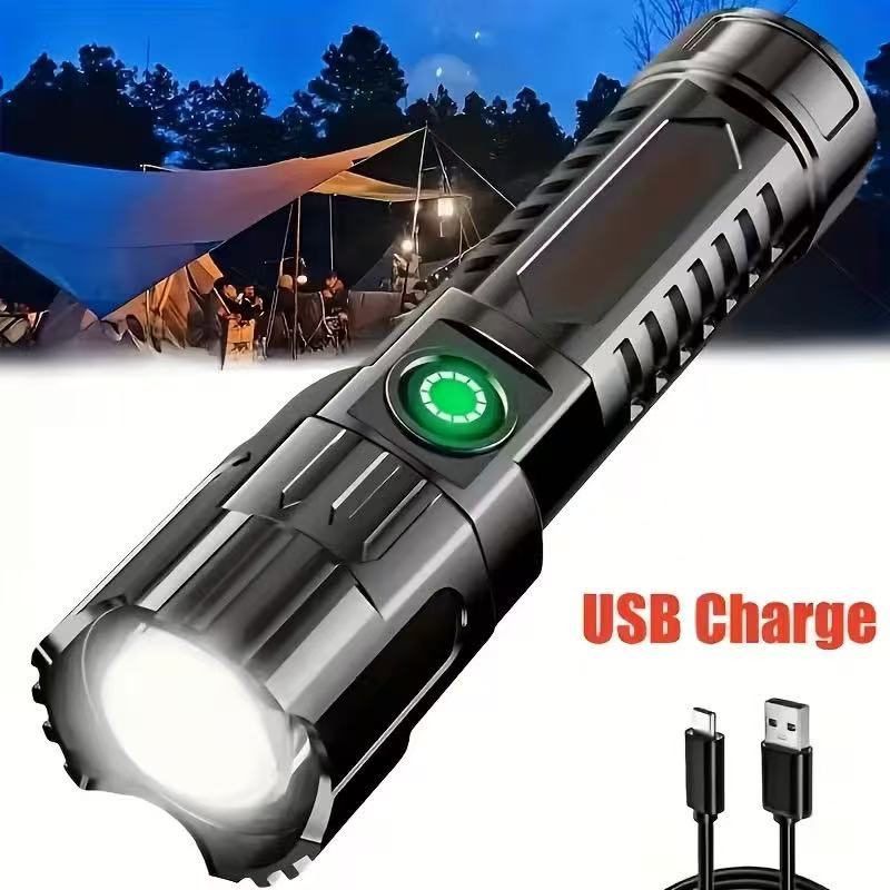 Outdoor Lighting Ideas - Nieuwe krachtige led-zaklamp, oplaadbare USB-zaklamp, zoombaar