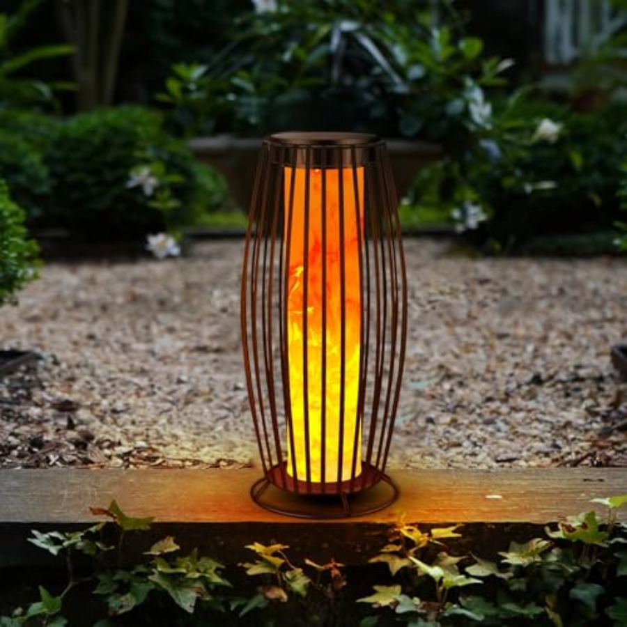 Outdoor Lighting Lamp - Zonne-buitenvloerlamp Flikkerende vlam Zonne-buitenlamp Zonne-lantaarns Buiten
